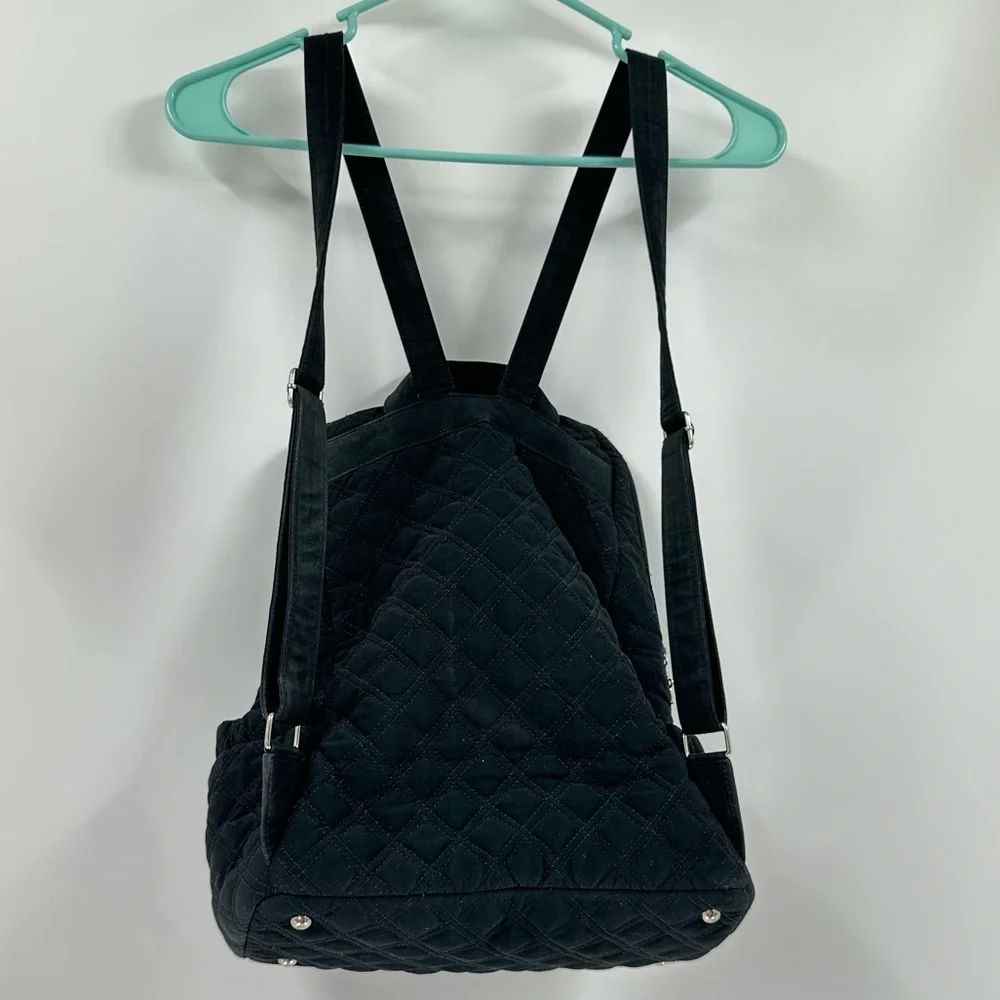Vera Bradley Black Quilted Campus Back-pack Microfiber - Picture 4 of 14
